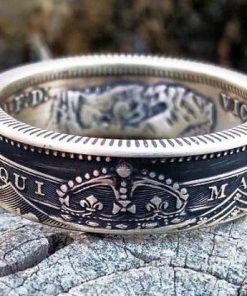 Victoria Sterling Silver British Shilling Coin Ring