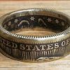 1853 Seated Liberty Quarter Dollar Coin Ring