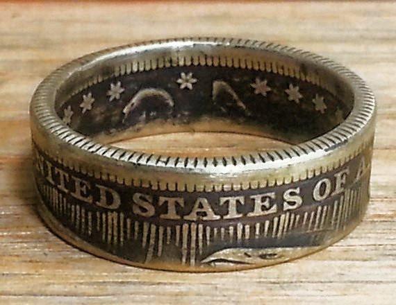 1958 Sizes 8-15 Silver half dollar coin ring " In God we trust " "Liberty"