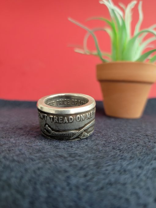 Don't Tread On Me Ring 999 Fine Silver Coin Ring
