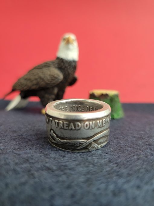 Don't Tread On Me Ring 999 Fine Silver Coin Ring