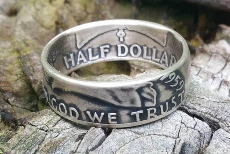 In God We Trust Half Dollar Coin Ring | Custom Jewelry Made from 999 Silver Coin