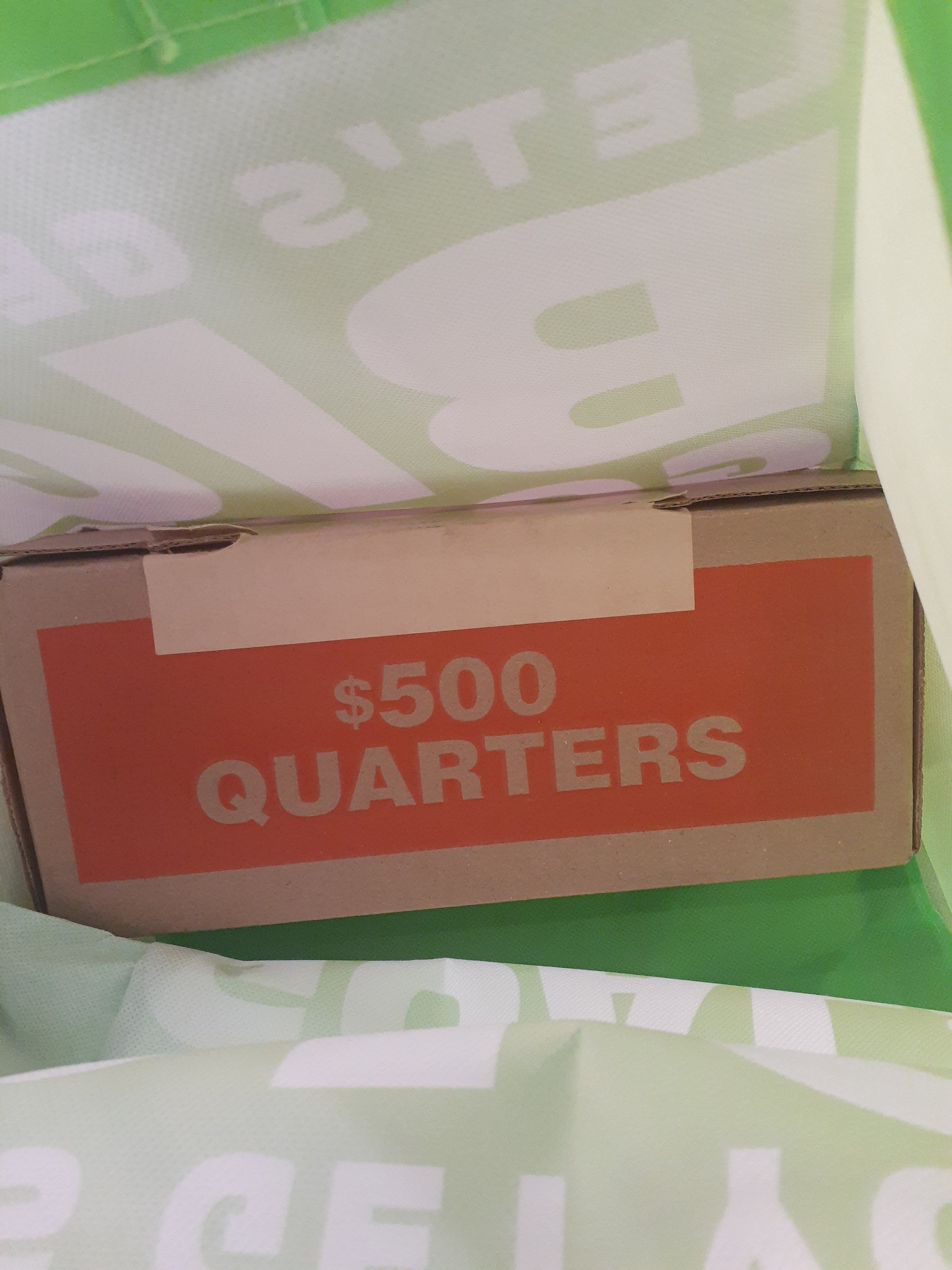 $500 quarter box from community bank
