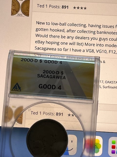 Ultra-low grade certified Sacagawea dollar