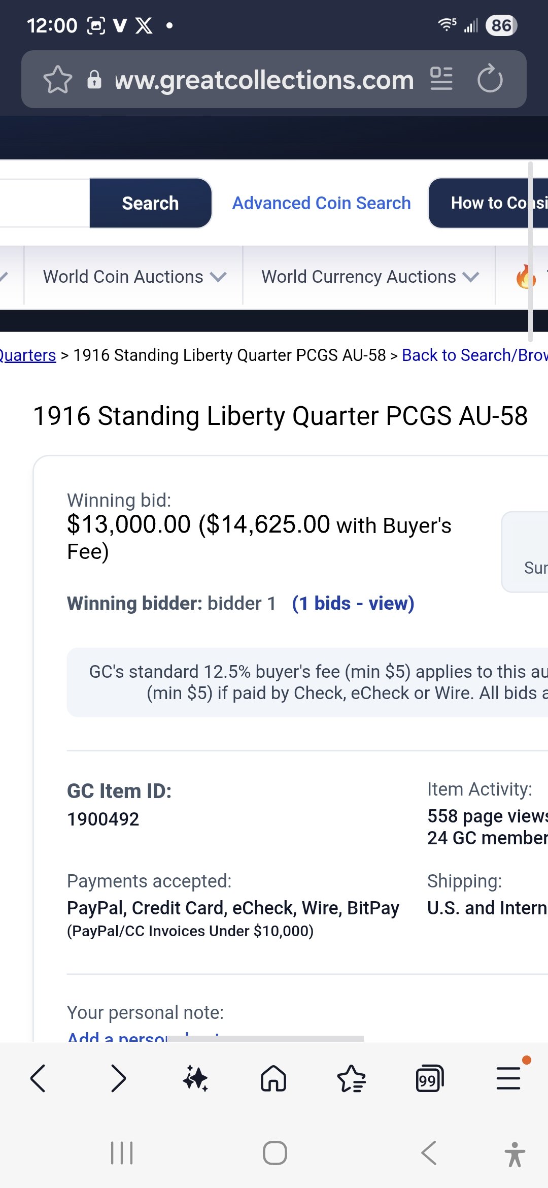 My 1916 SLQ AU55 Reverse