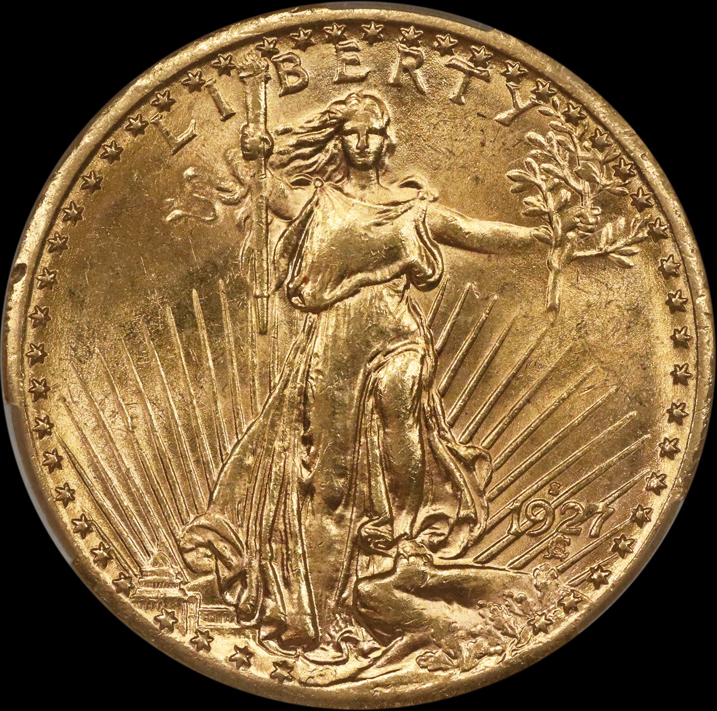 1927 Saint Obverse rim defect