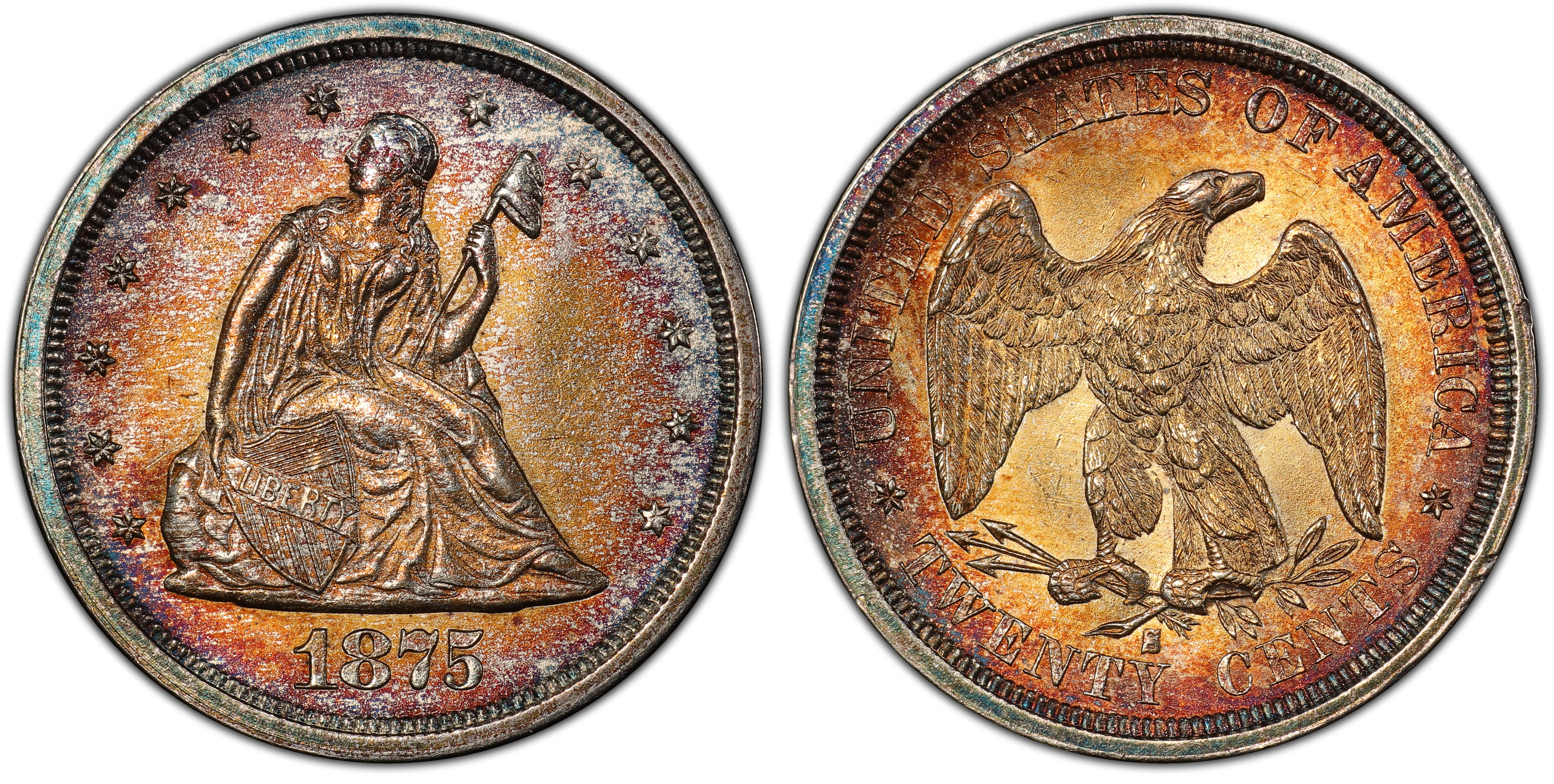 1875-S MS63 Double Dime