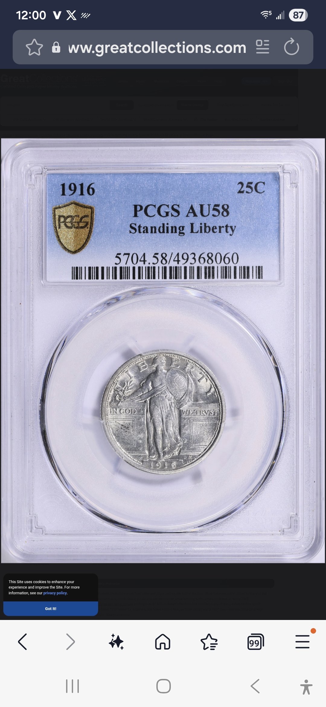 My 1916 SLQ AU55 Obverse