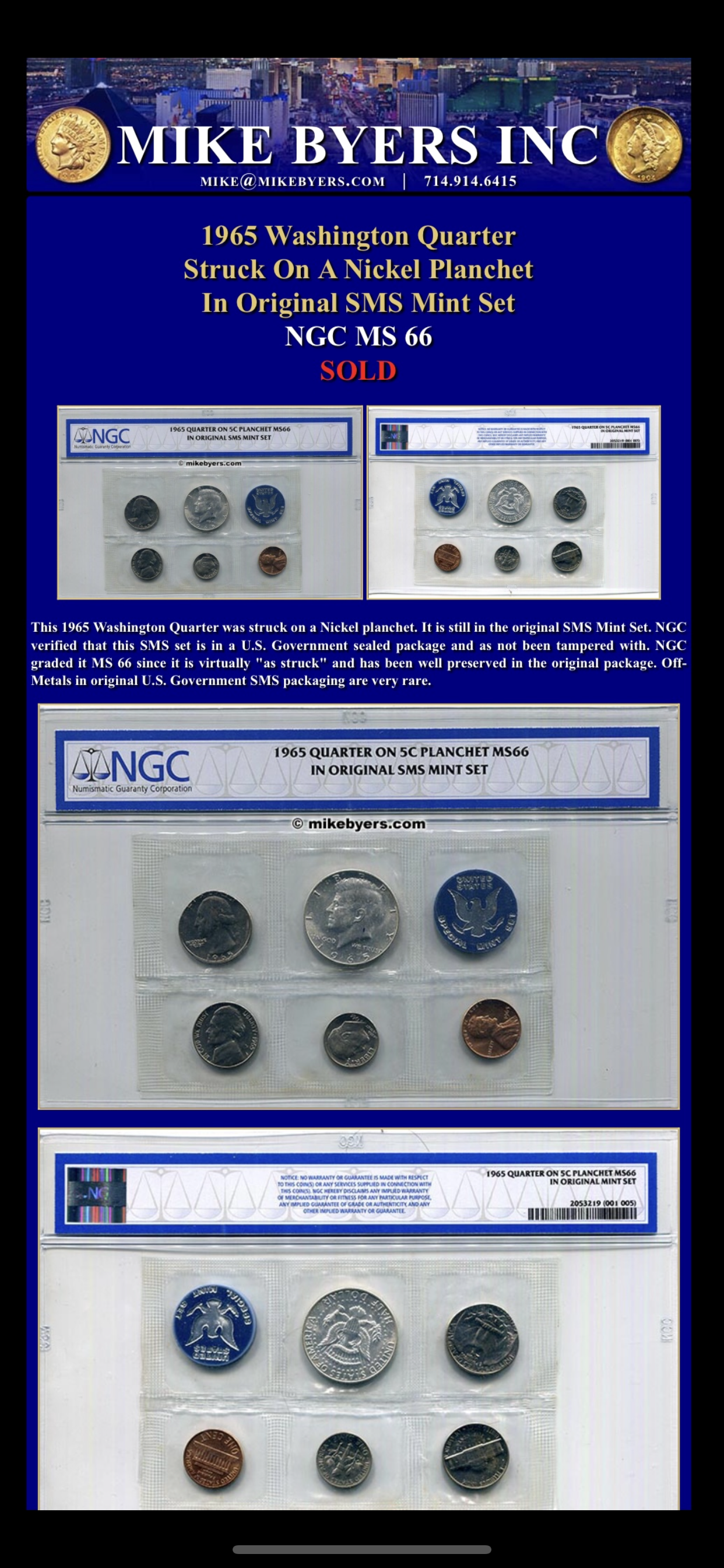 1965 off-metal error coin