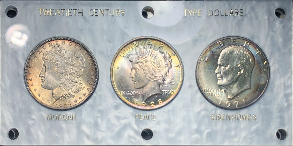 Silver dollar toning comparison
