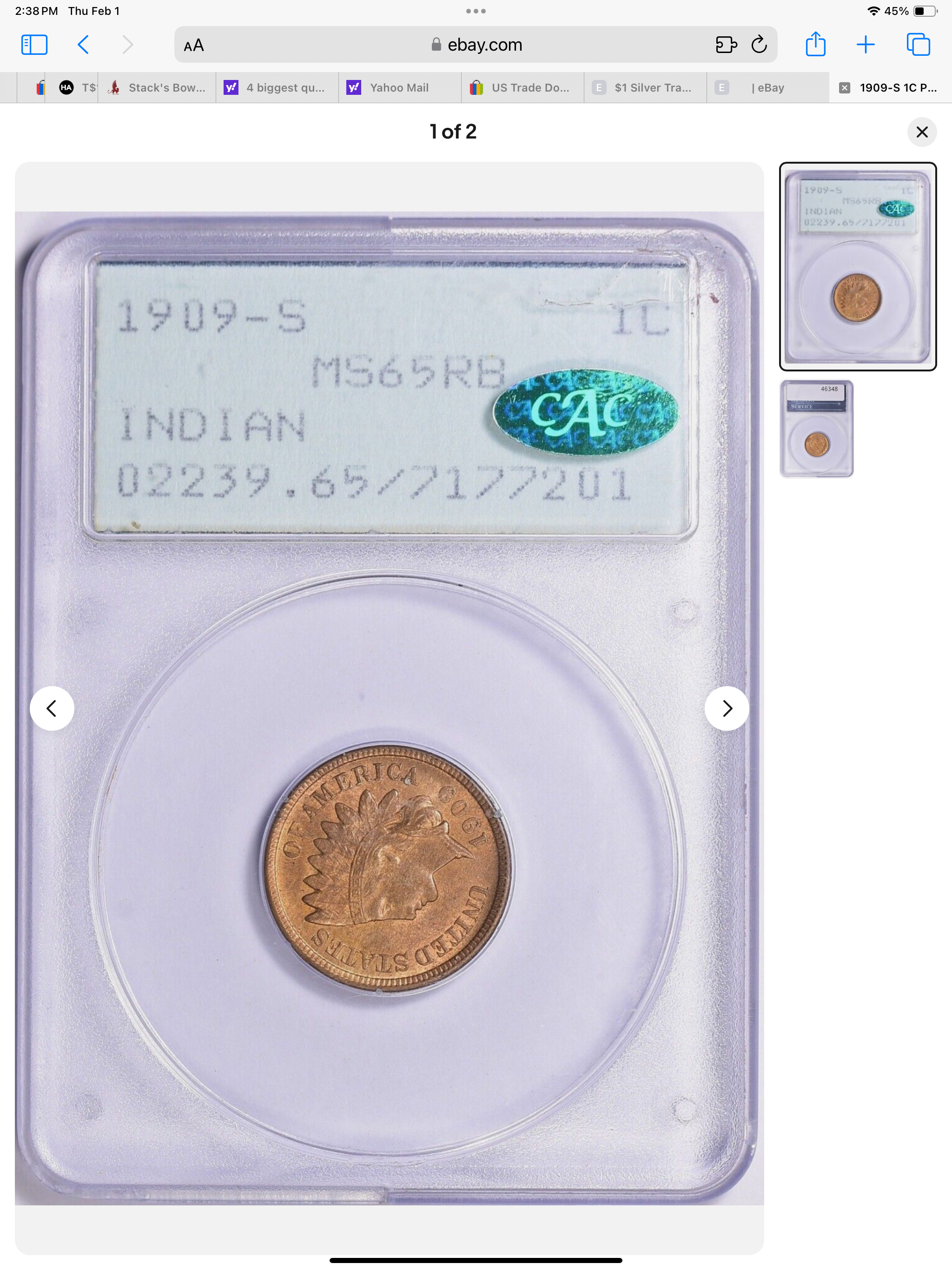 1909 VDB Lincoln Cent