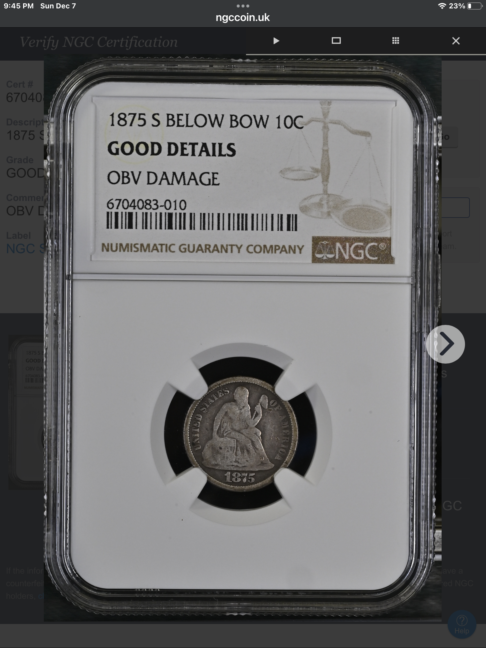 NGC certification vs seller photo comparison