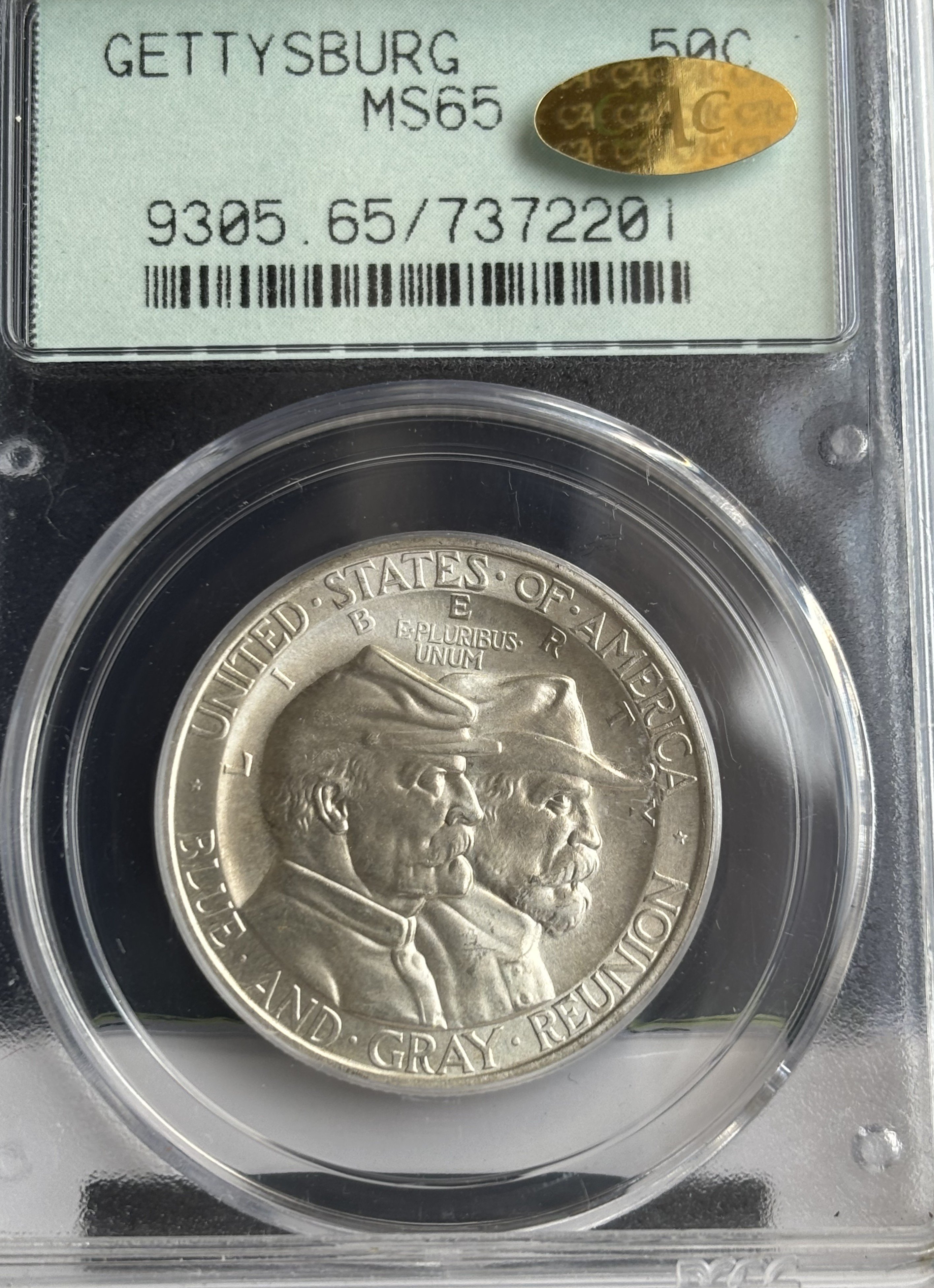 PCGS Gen 2.1A Gettysburg Half - Obverse Glory Under Gold CAC