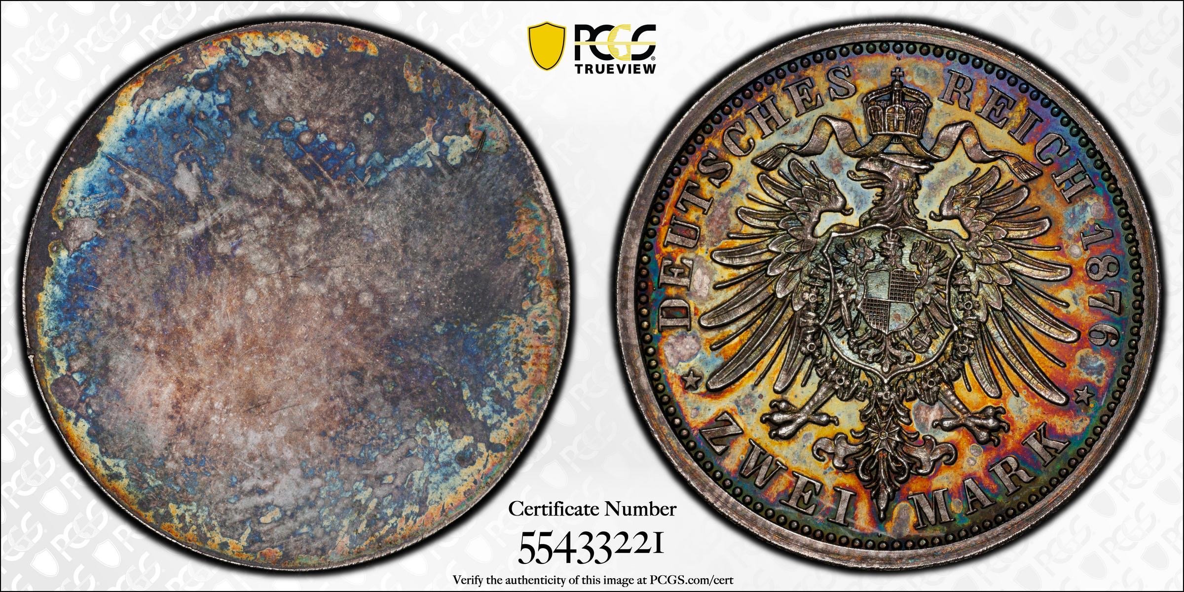 Authentic mirrored coin surface
