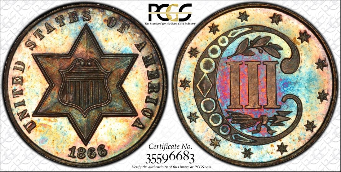 Sharp details on 1856 3 cent piece