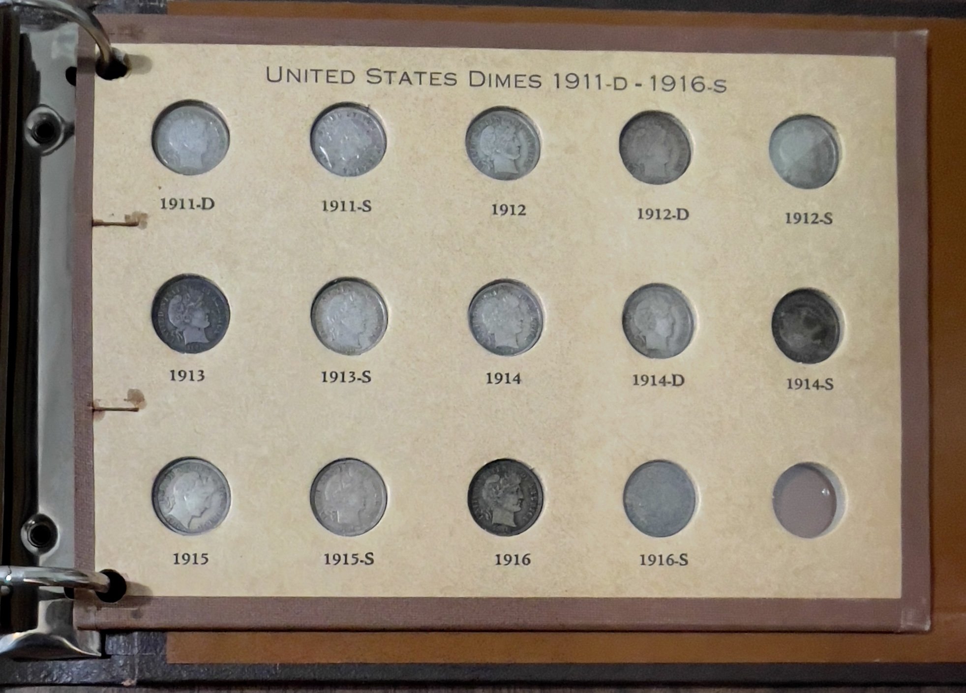 Barber dime reverse showing strong detail