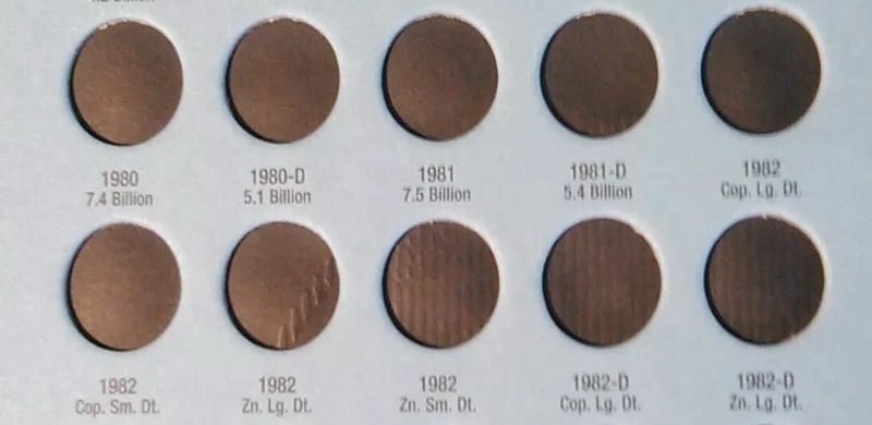 1982 Penny Date Comparison