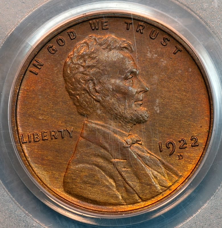 1922-D MS-65 Red with exceptional toning