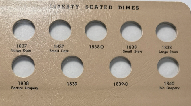 Dansco Seated Dime Album Page