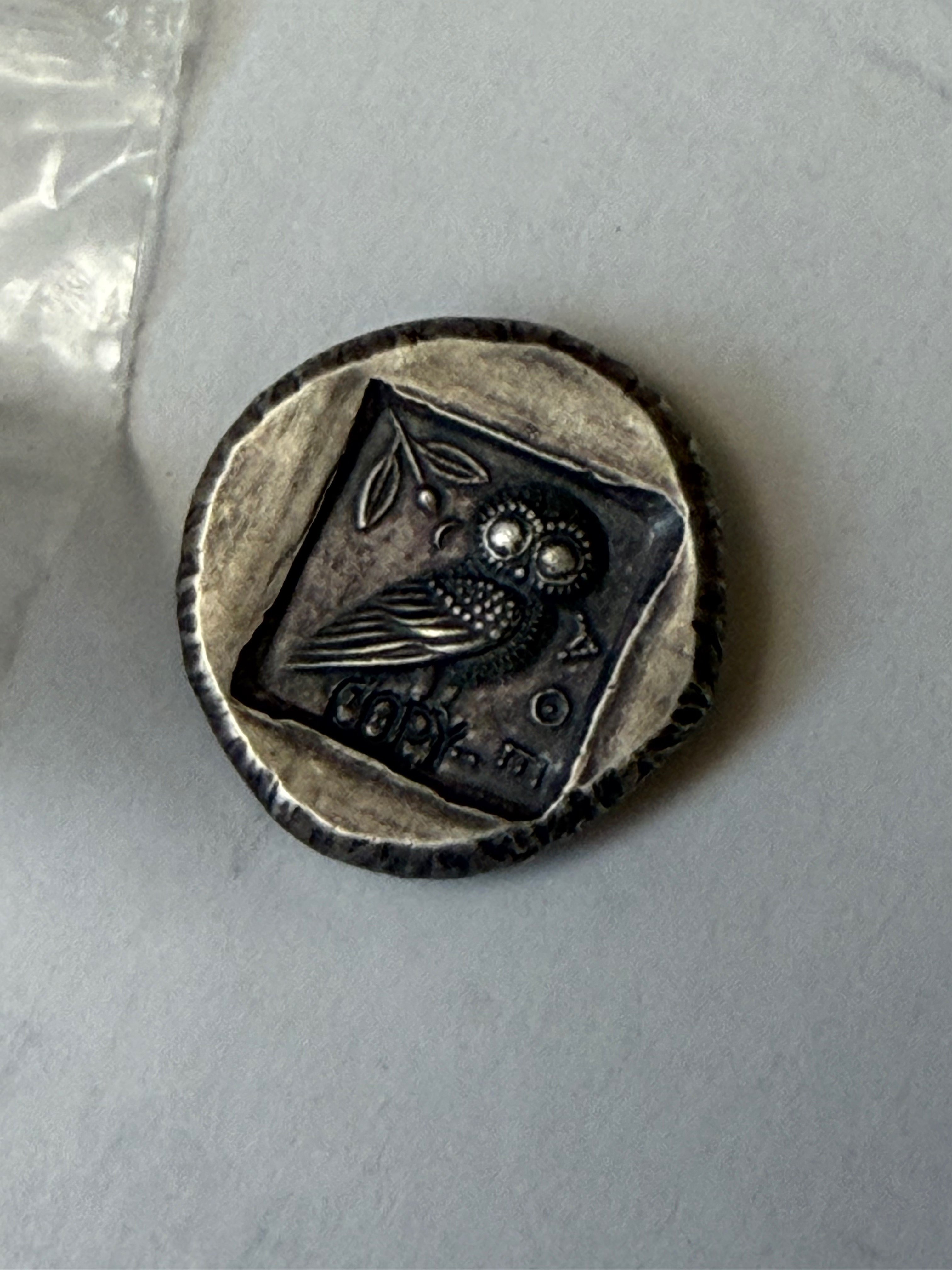 Reverse of coin showing COPY marking