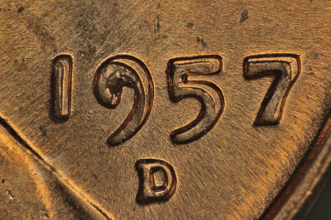 1957-D Cent MD closeup