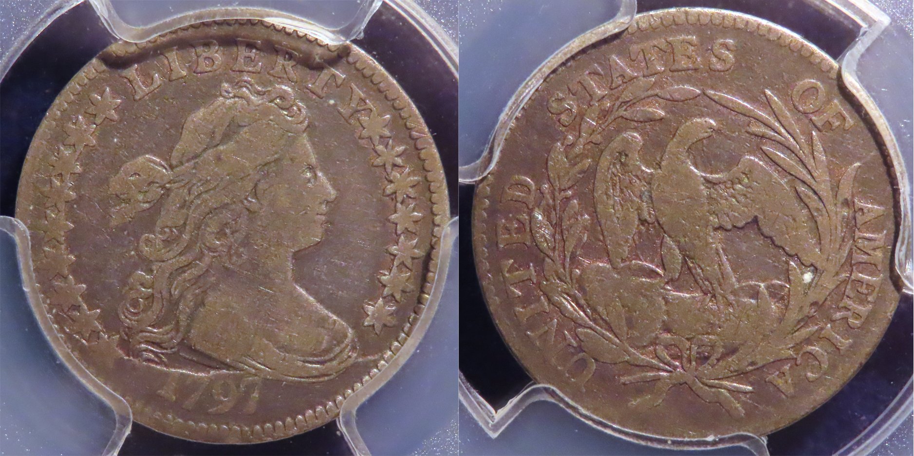 1797 16 Star Dime Obverse