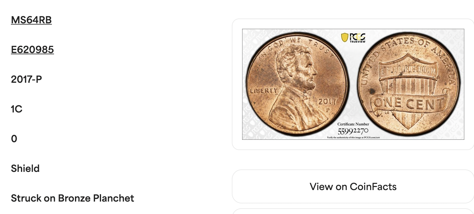 2017P Lincoln Cent Closeup