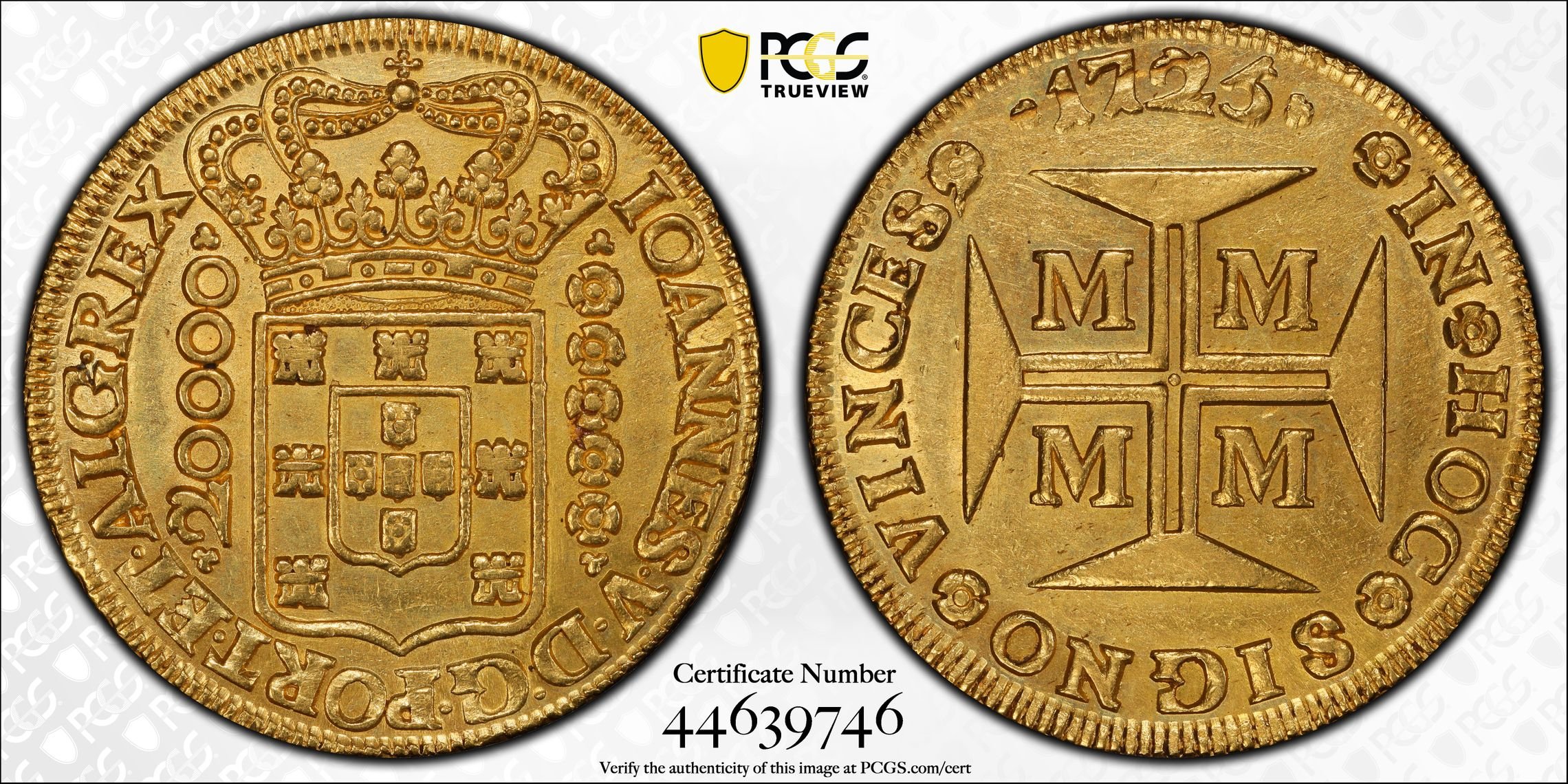 Brazilian 20,000 Reis showing dramatic die cracks