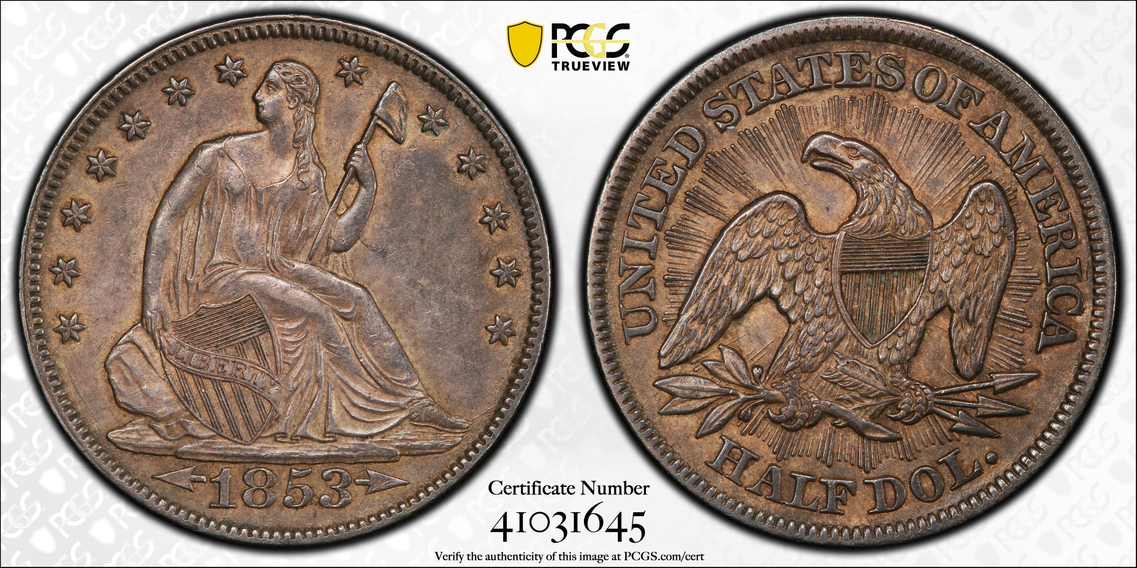 1853 Arrows and Rays Quarter