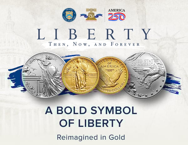 Close-up of Standing Liberty quarter design